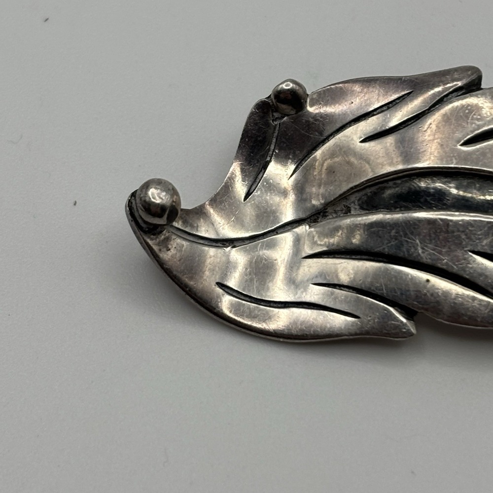 Vintage Tasco Designer Maricela Floral Leaf Sterling Silver Brooch Pin Set Of 2 - Picture 15 of 15